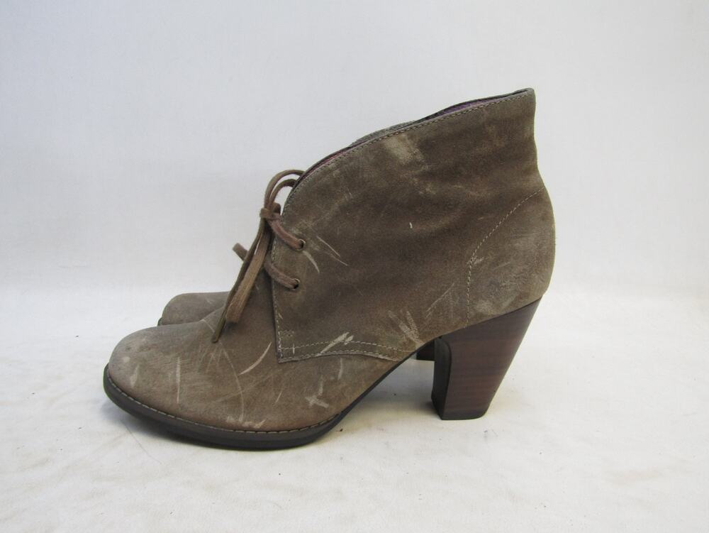 Indigo Clarks Womens Size 8.5 M Brown Suede Lace Up Fashion Ankle Boots Booties
